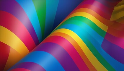 Poster - Wavy Pride Flag Colors for LGBTQ+ Community
