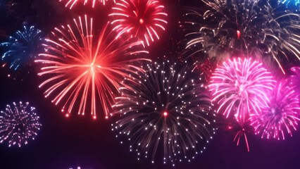 Poster - Fireworks to celebrate the anniversary of the new year