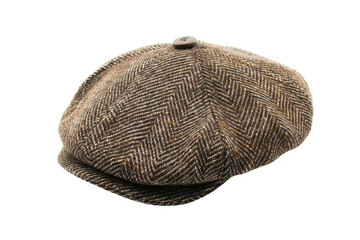 Wall Mural - Brown Herringbone Tweed Newsboy Cap