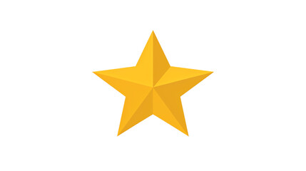 bright yellow star icon on a transparent background, ideal for ratings, awards, and decorations in d