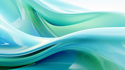 Poster - Abstract background with blue and green wavy lines. Perfect for nature, water, or technology-themed projects.