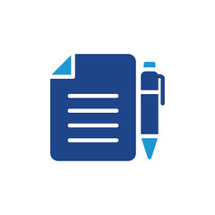 Poster - Document write icon, Document with pen sign vector	