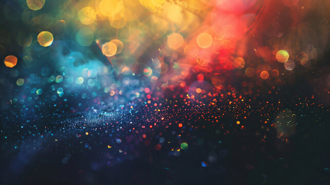 a colorful abstract background with bokeh lights, perfect for a festive or celebratory mood.