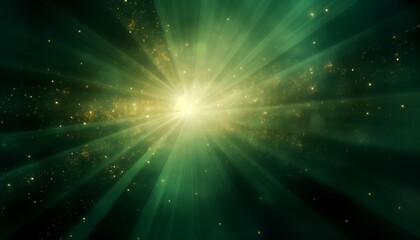 Wall Mural - green background with light and rays