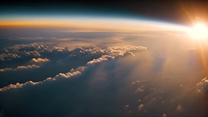 Poster - Sunrise Over Earth From Space Generative AI