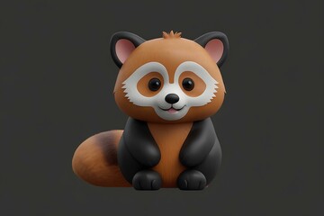 Wall Mural - Red panda cartoon model 