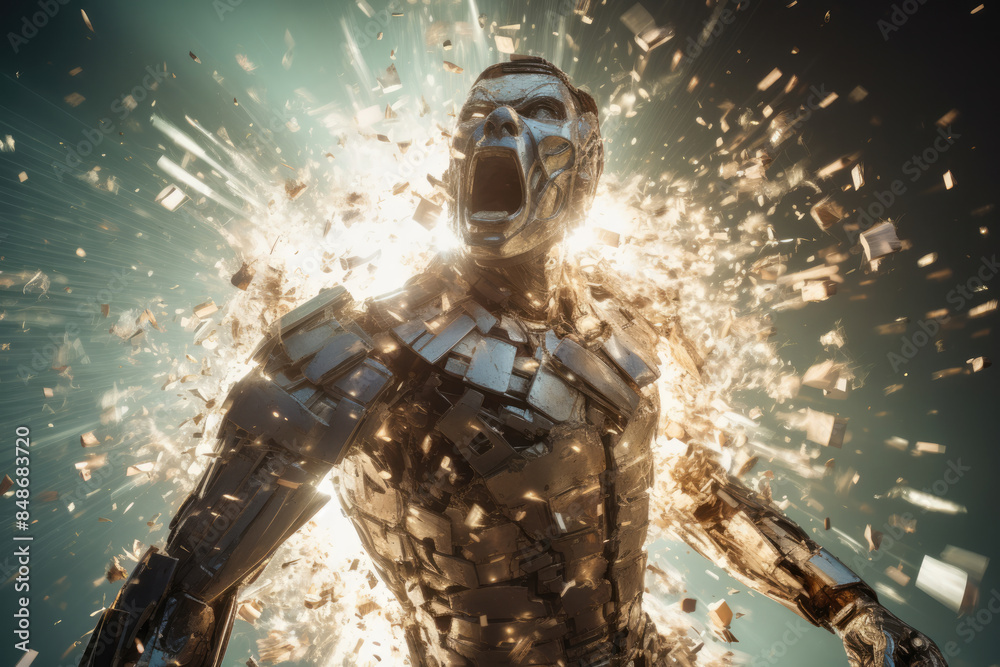 ロボット, サイボーグ, マシーン, 爆発, 火, 炎, 事故, 爆発するロボット, 爆発するサイボーグ, 機械, 破壊, robot, cyborg, machine, explosion, fire, flames, accident, exploding robot, exploding cyborg, destruction