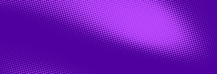 Aufkleber - Purple halftone pattern. Retro comic gradient background. Violet pixelated dotted texture overlay. Cartoon pop art faded gradient pattern. Vector backdrop for poster, banner, booklet, cover
