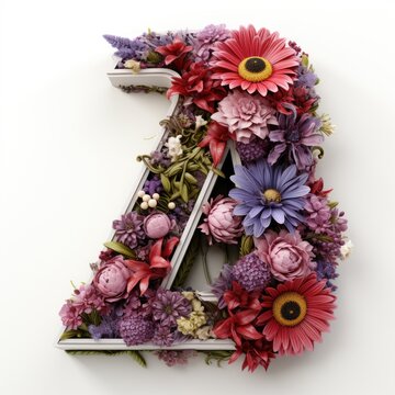 English alphabet letter enchanting flower ornate