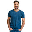 © The Stock Guy - Portrait of a smiling man. Happy confident guy posing wearing casual blue t-shirt, isolated on transparent background