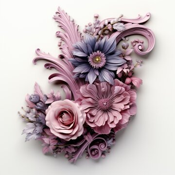 English alphabet letter enchanting flower ornate