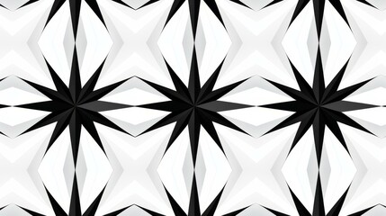 Wall Mural - Bold monochromatic design with black starburst shapes on white background.