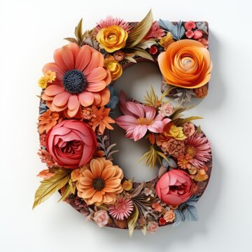 English alphabet letter enchanting flower ornate