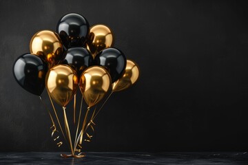 black and gold balloons