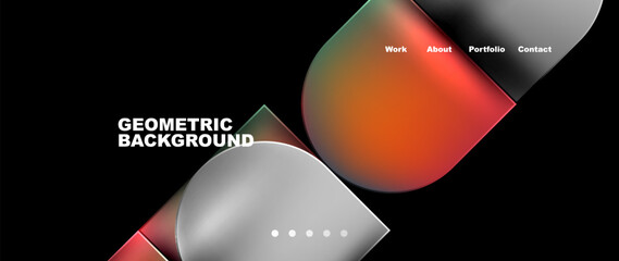 Aufkleber - Circles and lines. Bright colorful geometry with glassmorphism effect. Vector Illustration For Wallpaper, Banner, Background, Card, Book Illustration, landing page