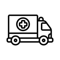 Wall Mural - ambulance icon line vector design illustration template