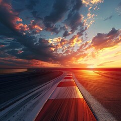 Poster - Race track background sunlight sky background