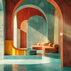 Wall Mural - Precision Clipping: A Perfectly Blended Scene with Distinct Edges and Vibrant Elements
