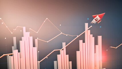 Poster - Business Growth Chart With Rocket Generative AI
