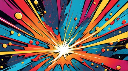  Comic abstract pop art background featuring a thunder illustration 
