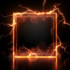 Sticker - glowing frame with lightning bolts coming out