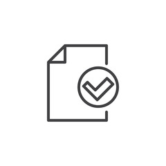 Wall Mural - Document Approval line icon