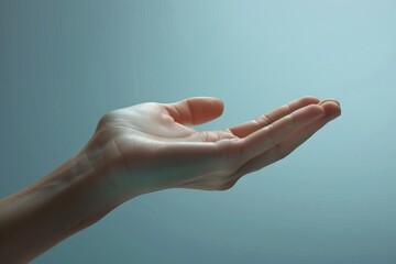 Hand cupping an invisible shape with space for text, Modern, Soft Colors, Digital Art, Clean and professional