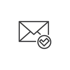 Canvas Print - Verified Email line icon