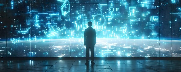 Poster - Futuristic Digital Display Showcasing Strategic Business Vision and Concepts