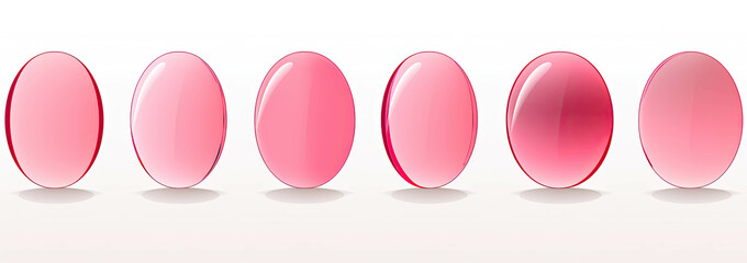Poster - Oval pink geometric shapes elements designed for web or social media