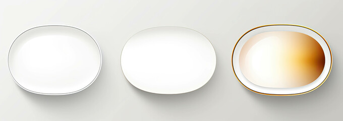 Poster - Oval white geometric shapes elements designed for web or social media