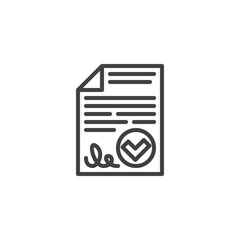 Canvas Print - Compliance Certificate line icon