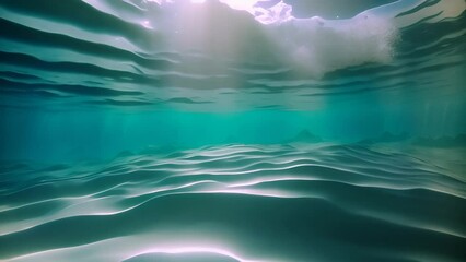 Poster - Underwater View of Rippling Water Generative AI