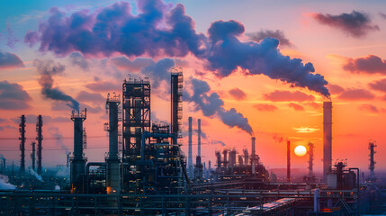 refinery spews out greenhouse gases, one of the main causes of global warming, in the refining process of oil