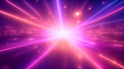 Poster - Abstract Optical Flare With Orange and Blue Rays on Black Background
