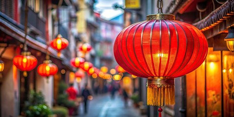 Chinese lantern hanging in China town street, Chinese lantern, hanging, China town, street, decoration, traditional