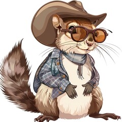 Wall Mural - Squirrel country fashion