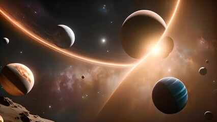 Poster - Planets and Stars in a Distant Galaxy Generative AI