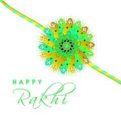 Poster - Beautiful Flower Rakhi Isolated on Png Background for Happy Raksha Bandhan Concept.