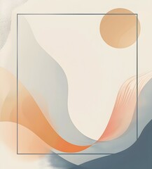 Poster - Minimalist Frame Background with Neutral Tones and Subtle Gradients Clean Design Concept with Copy Space