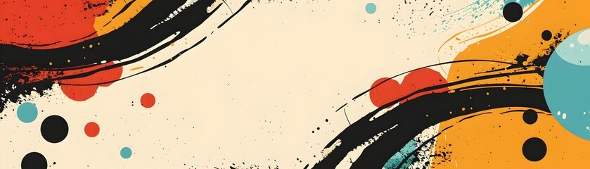 Poster - Retro Abstract Splatter Background with Vintage Geometric Patterns and Bold Colors