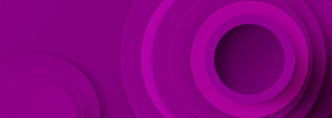Poster - Circular cut paper layers background. Realistic 3d vector geometric radial cutout cardboard backdrop. Banner template with subtle circle pieces of paper with bright gradient color and shadows.