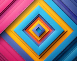 Poster - Vibrant Geometric Frame Background with Bold Shapes and Modern Designs