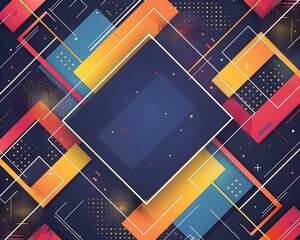 Poster - Vibrant Geometric Patterns and Sleek Frames Create a Striking Contemporary Background Concept for Graphic Design