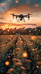 Poster - Drone Monitoring Automated Farm Fields at Sunset