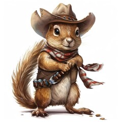 Wall Mural - Squirrel western fashion