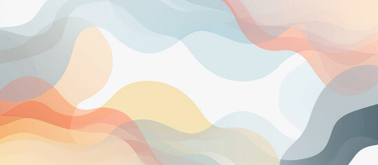 Wall Mural - Abstract background presentation design with pastel colors and wavy shapes