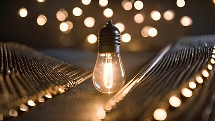 Poster - Light Bulb On Chain Links Generative AI