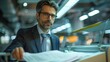© Achirawee - Editorial Photography of a businessman in a corporate office environment, using a multifunction laser printer to print important documents. The image highlights the use of ink or toner supplies in a