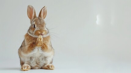 Poster -   Brown & White Rabbit Sitting With Bow Tie